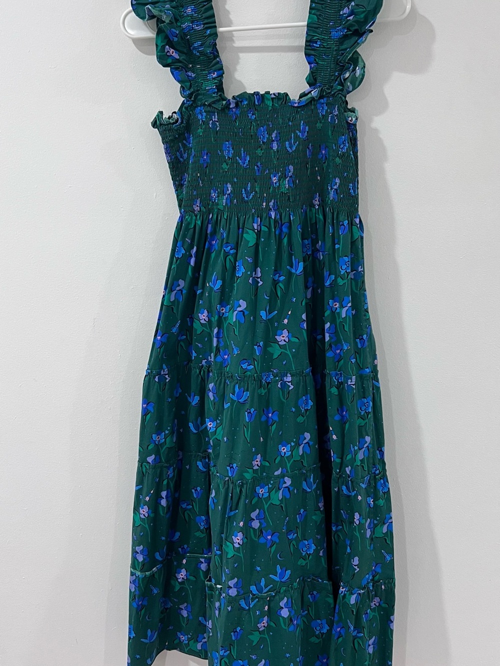 Hill House Home Green Floral Nap Dress M Cottagecore Ruffle Maxi - Picture 5 of 5